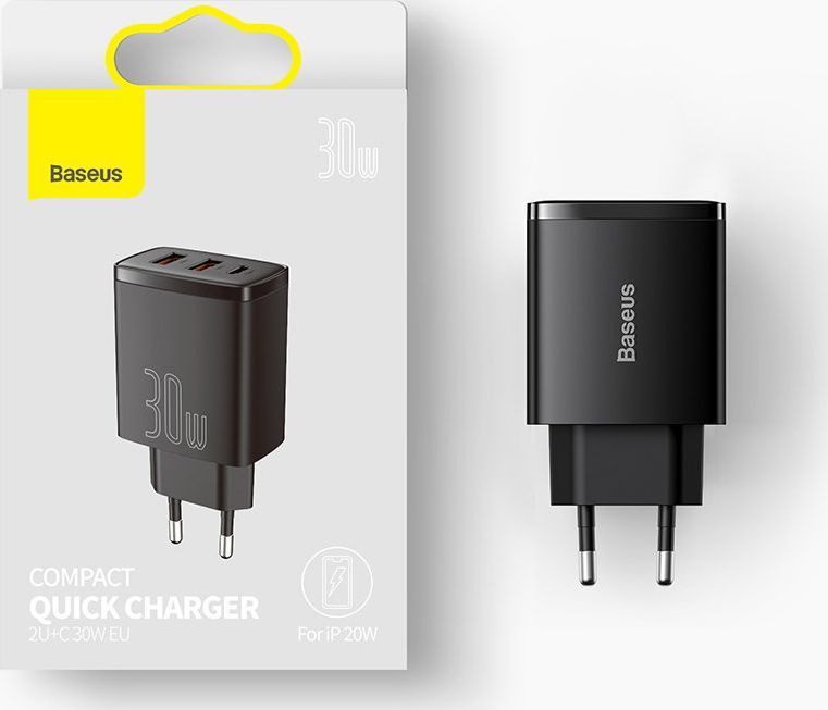 Полнач Baseus CCXJ-E02 со 2x USB-A и 1x USB-C, 3A, бел