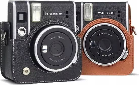 Kuti mbrojtëse LoveInstant për Fujifilm Instax Mini 40, lëkurë eco, kafe