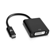 Përshtatës V7, USB-C - DVI-D, i zi
