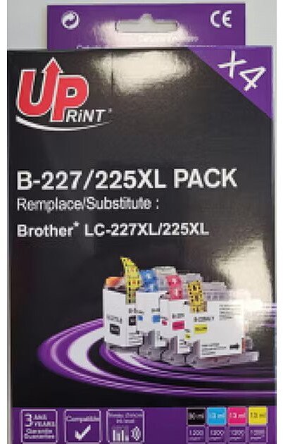 Set bojë printeri Uprint Brother 225XL, 30ml BK, 13ml C M Y