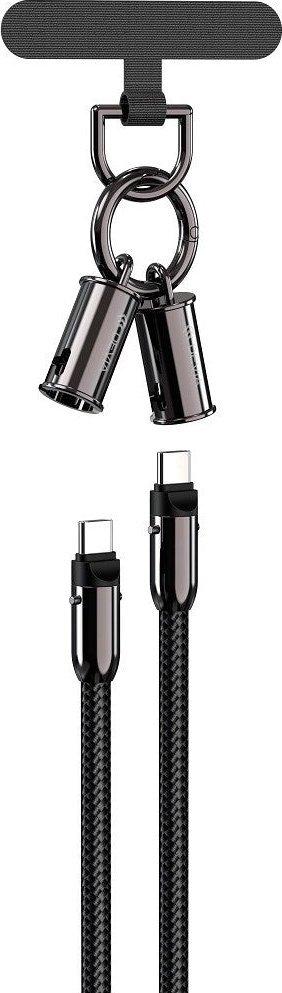 Kabllo USB C Devia 2in1 PD, 1.2m, 60W, e zezë