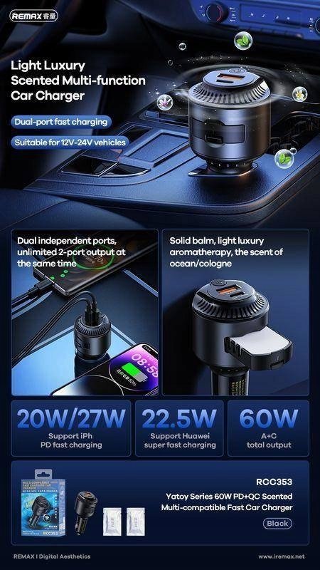 Karikues makine Remax Yatoy RCC353, 60W PD QC, 1xUSB 1xUSB C, i zi