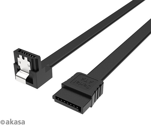Kabllo Akasa Proslim, SATA3, me lidhës drejtkëndor, 100cm, e zezë