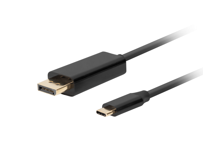 Adapter kabllo USB C në DisplayPort Lanberg CA-CMDP-10CU-0005-BK, 4K 60Hz, 0.5m, i zi