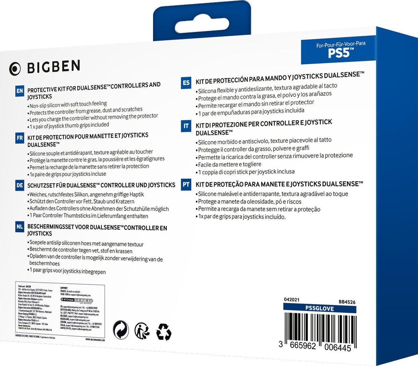 Силиконска навлака Bigben за контролер PS5 DualSense, со антилизгачка зафат, камуфлажен дизајн