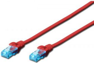Kabllo rrjeti Digitus U/UTP cat.5e PVC, 1m, e kuqe