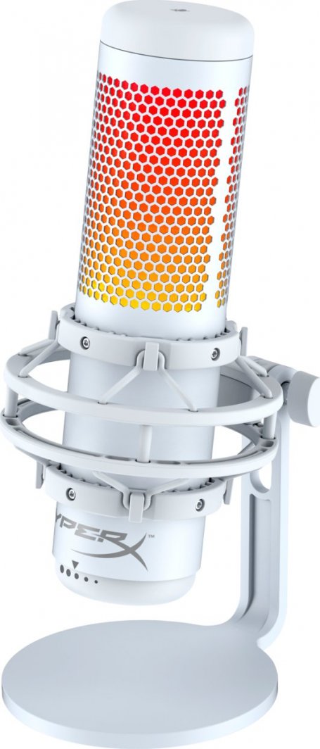 Mikrofon HyperX QuadCast S (519P0AA), USB, RGB, i bardhë