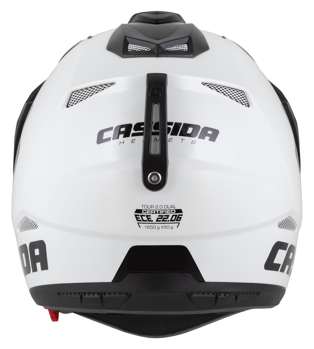 Helmetë moto CASSIDA Tour 2.0 Dual, ECE 22.06, Pinlock ready, e bardhë e zezë