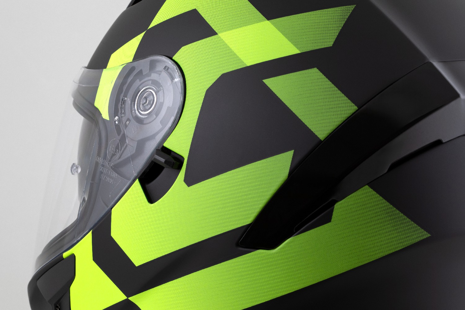 Helmetë moto Cassida Orbit Grind, integrale, me diellore, e zezë mat verdhë fluo