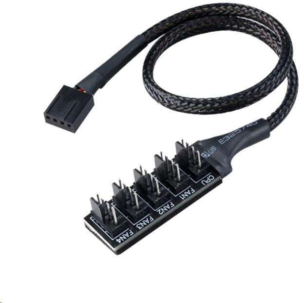 Kabllo Akasa FLEXA FP5H, 1x 4pin PWM - 5x 4pin PWM, 30cm, 2 copa