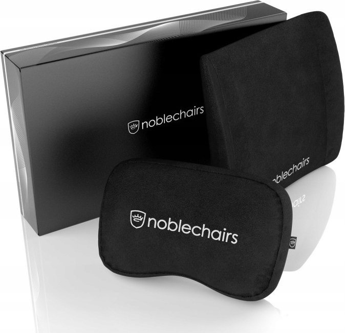 Set jastëkësh noblechairs Memory Foam, ergonomik, për qafë dhe mesit, i zi