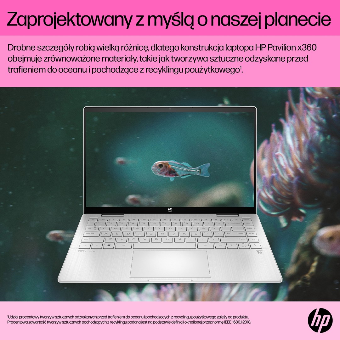 Лаптоп HP Pavilion x360, 14", Intel i5-1235U, 16 GB RAM, 512 GB SSD, црн