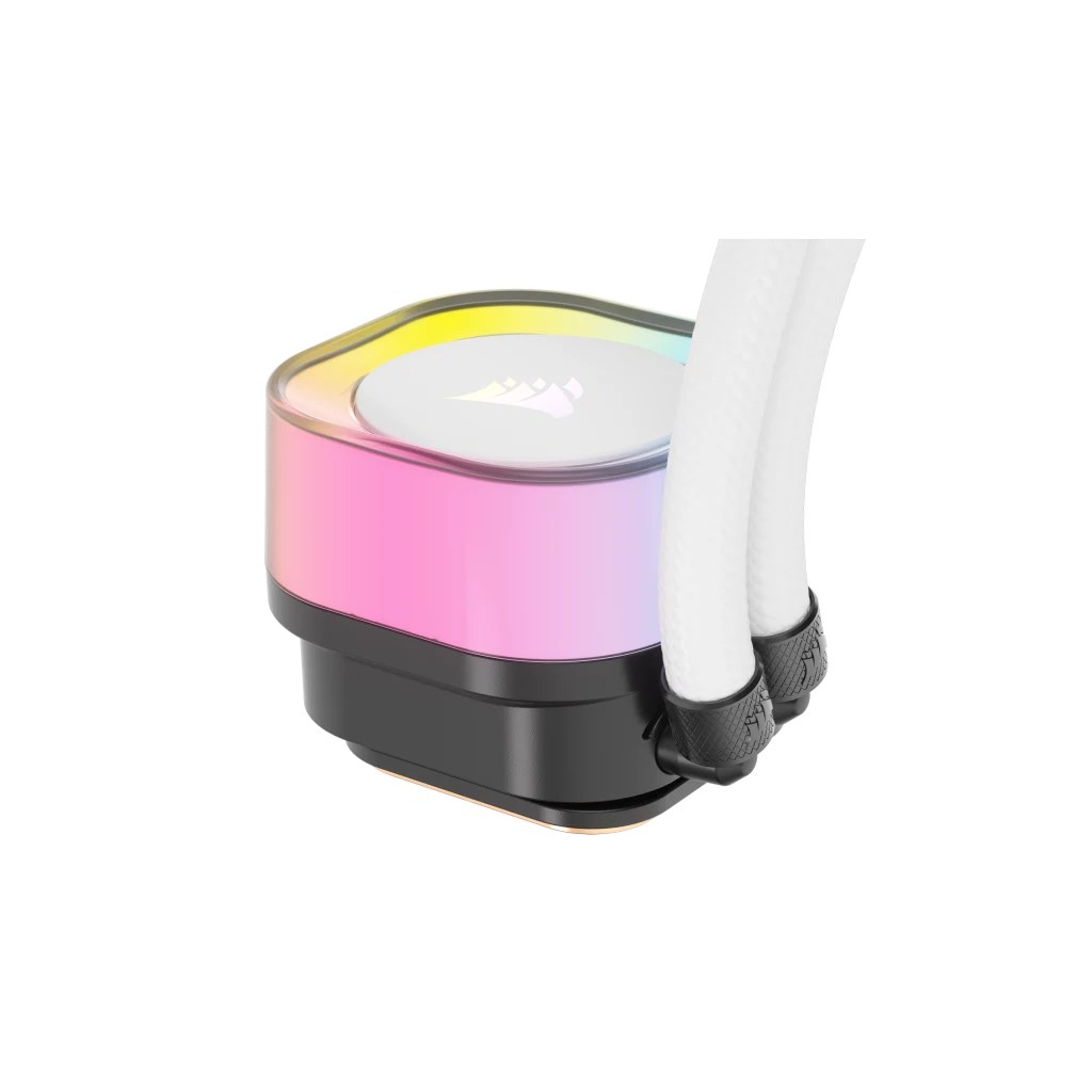 Ftohës me ujë për CPU CORSAIR iCUE LINK H100i RGB, 240 mm, LGA 1700/AM5, i bardhë