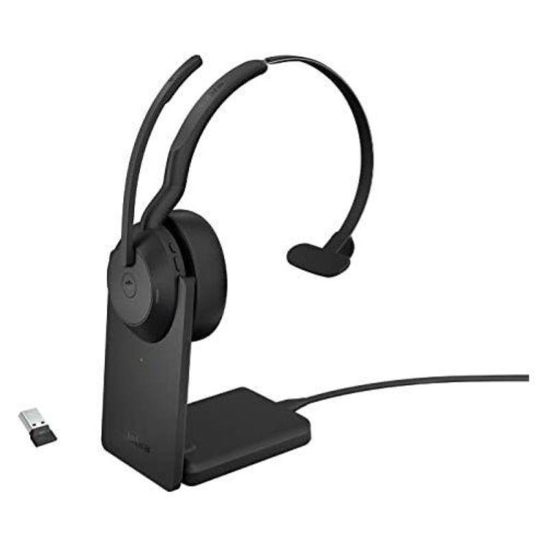 Kufje mono Jabra Evolve2 55 MS, USB Link 380, me qëndrim, të zeza