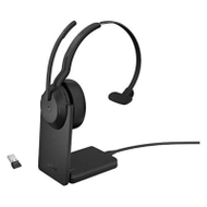 Kufje mono Jabra Evolve2 55 MS, USB Link 380, me qëndrim, të zeza