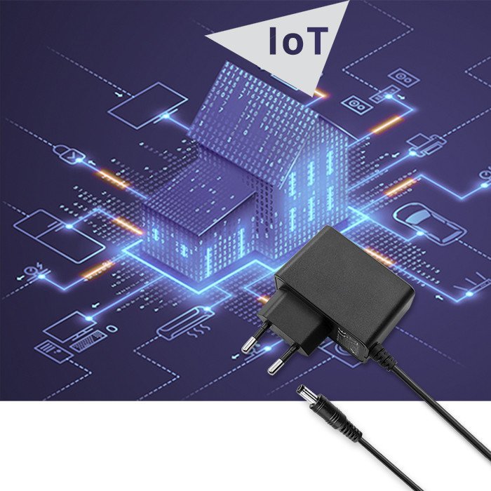 Adapter rryme Qoltec Plug in Power Supply, 12W, 12V 1A, i zi