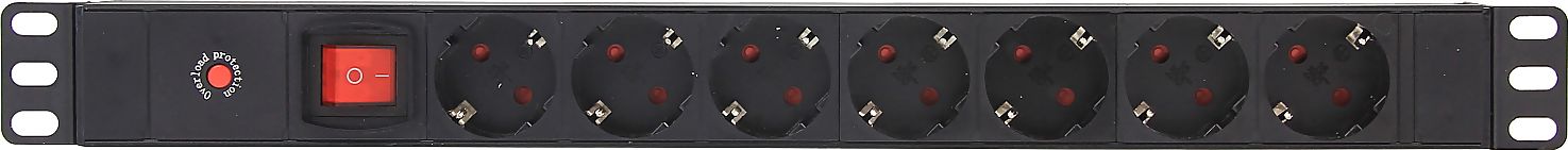 Prizë rryme rack Delta L19/7F, 7x Schuko, 1U, 1.8m, e zezë