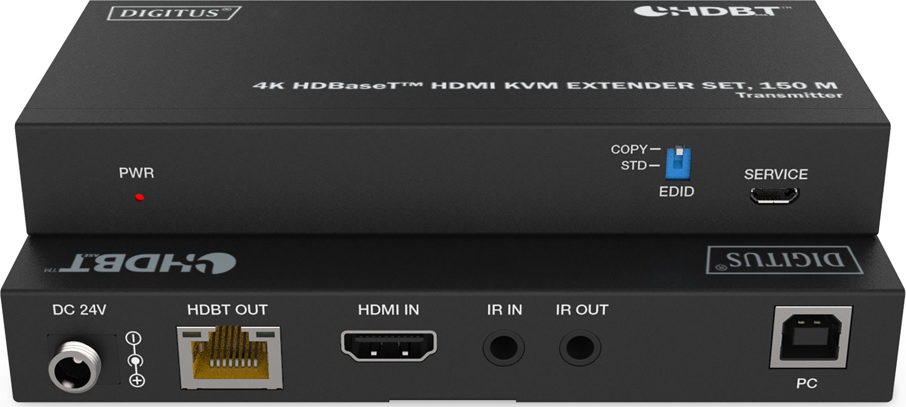 Set ekstenderi HDMI KVM Digitus 4K HDBaseT, 150 m, 4K 60Hz, i zi
