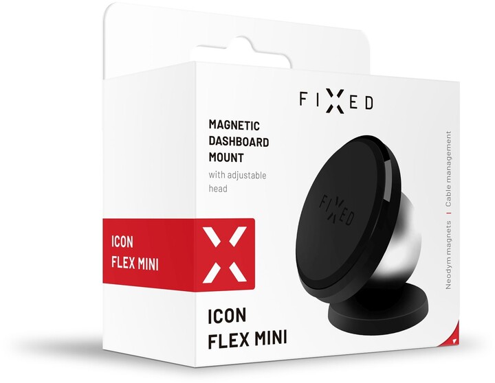 Mbajtëse FIXED Icon Flex Mini, magnetike, i zi