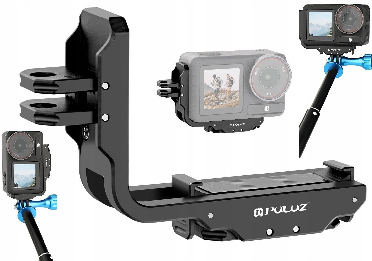 Рамка за монтирање PULUZ Rail Cage PU768B, 1/4\", за DJI Osmo Action 5 Pro и 4, за ГоПро