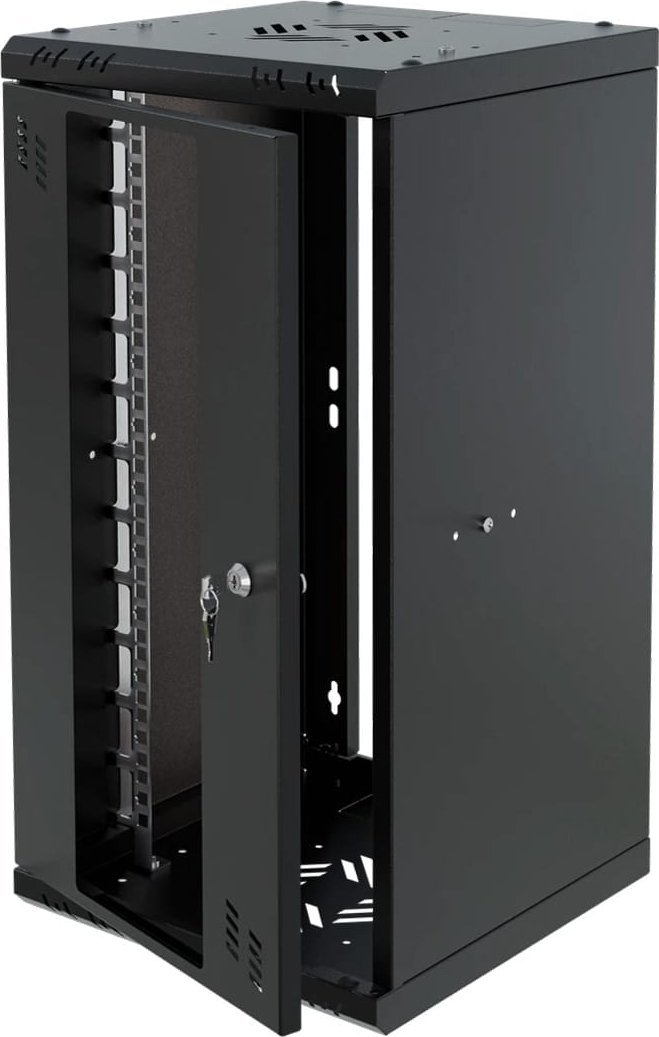 Kabinet rack Intalan 10" 12U, 300mm, montim në mur, i zi