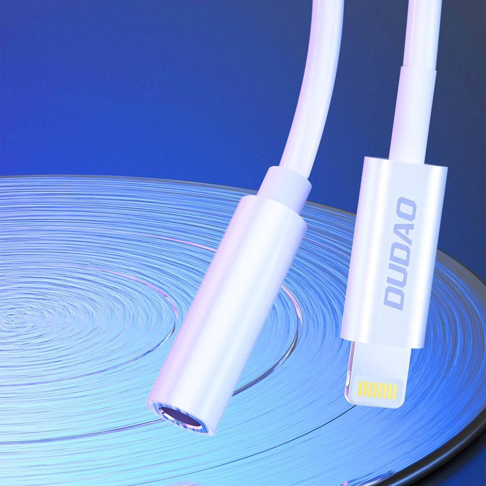 Përshtatës Dudao Lightning - Jack 3.5mm, i bardhë