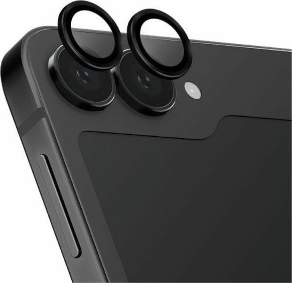 Заштита за леќи на камера Uniq Optix за Samsung Galaxy Z Flip6, зајакнато стакло, алуминиум, Midnight црна