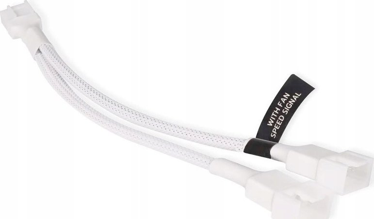 Kabllo ndarëse PWM Alphacool Y-Splitter, 4-Pin në 2x 4-Pin, 15cm, e bardhë