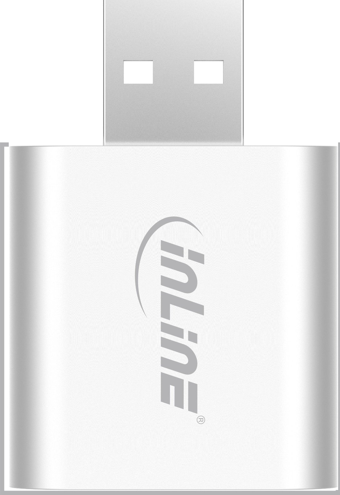 Kartë zanore USB InLine Audio Sound Card, kasë alumini, gri