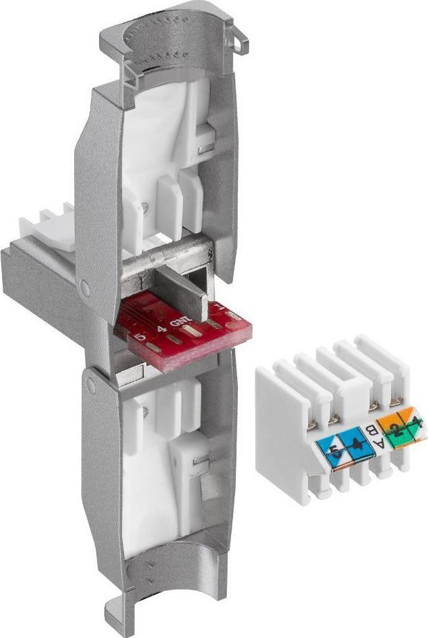 Lidhës RJ45 MicroConnect CAT6, montim pa vegla, i argjendtë