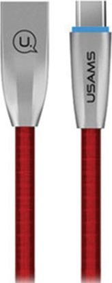 Kabllo USAMS U-Light, USB-A në USB-C, 1.2m, e kuqe