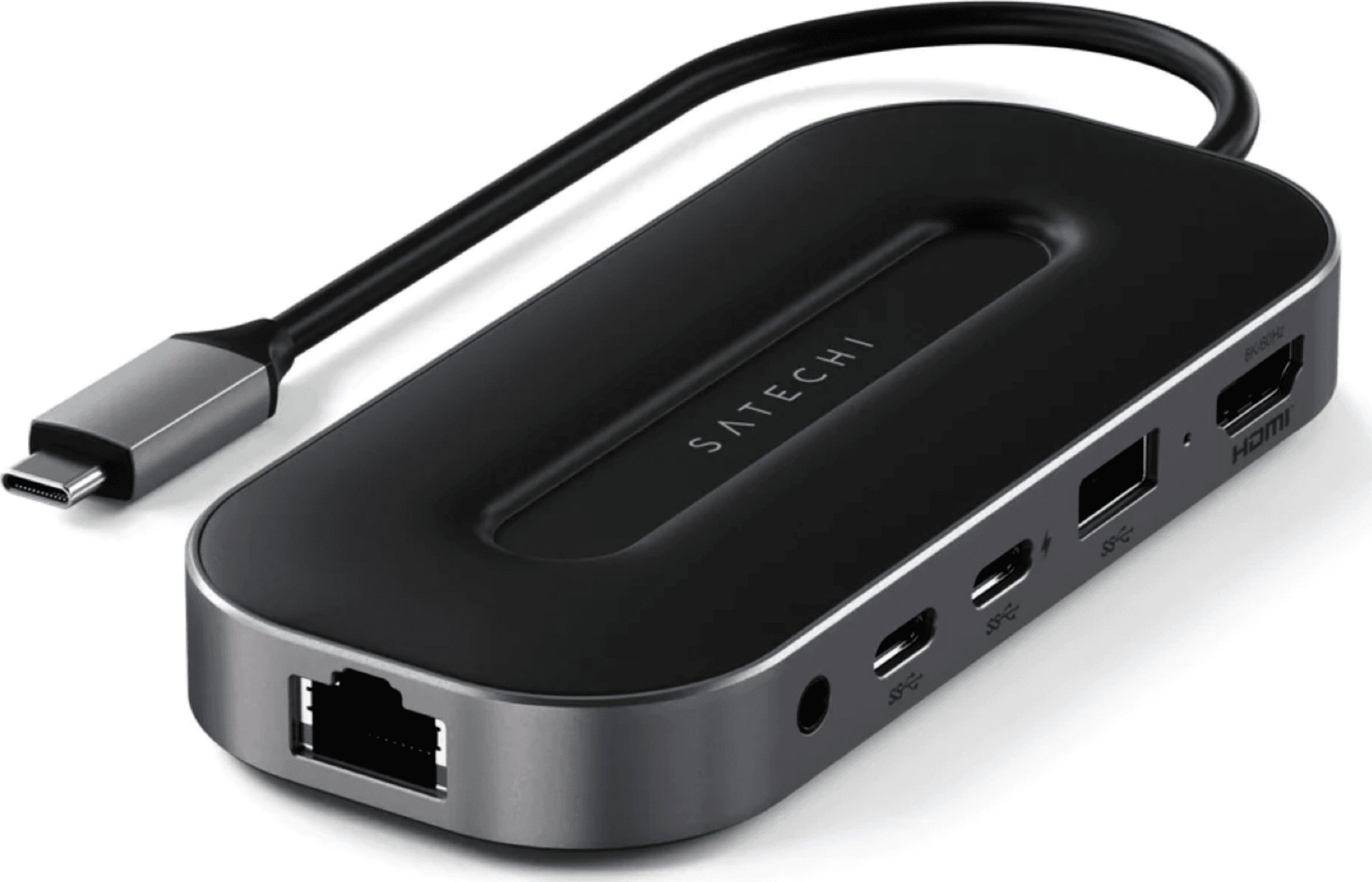 Adapter USB C Satechi USB 4 Multiport, 2.5G Ethernet, HDMI, gri space