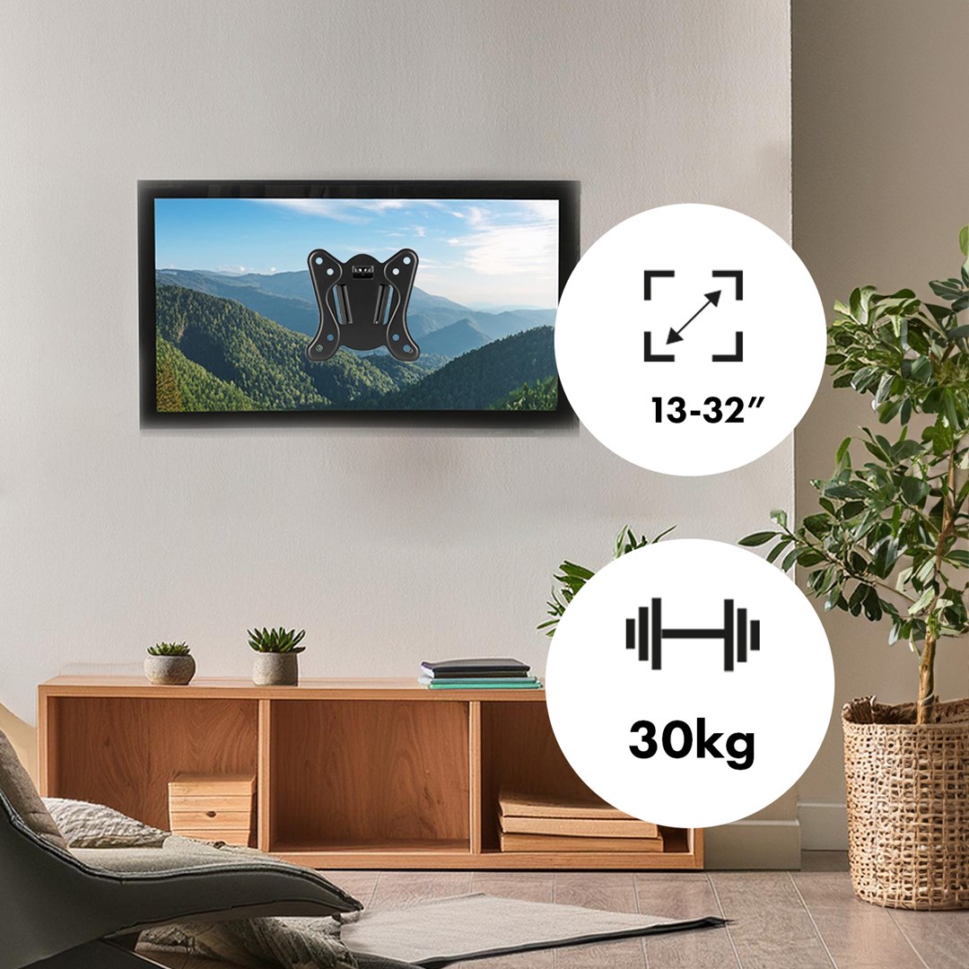 Mbajtëse muri për TV Maclean MC-416, 13"-32", e zezë