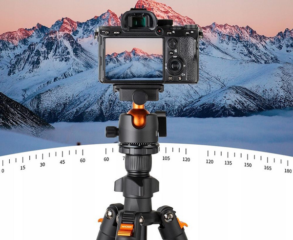 Tripod K&F, kokë magnezi 3D, 8 kg