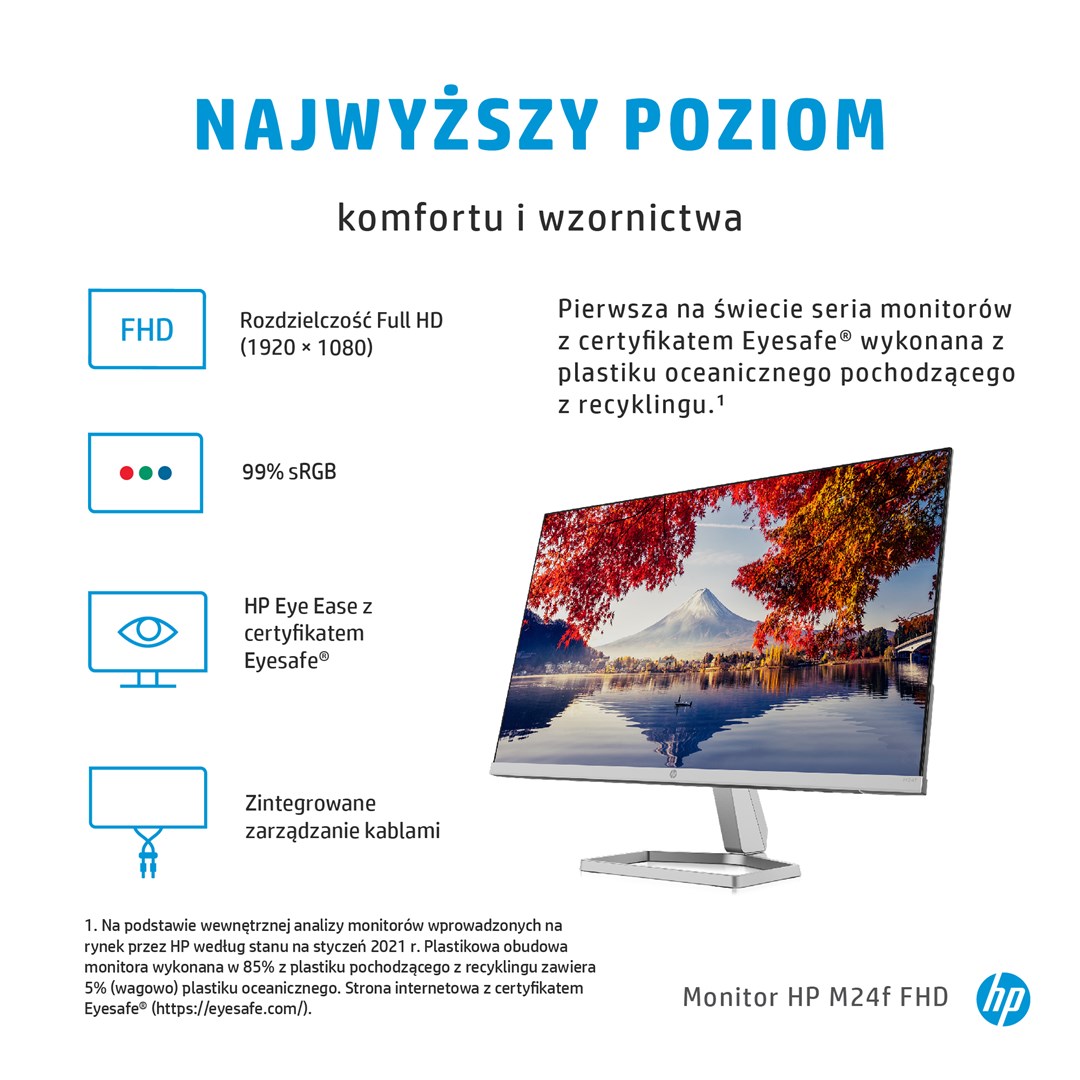 Monitor HP M24f FHD, 23.8", 1920 x 1080, Full HD, 75 Hz, i zi