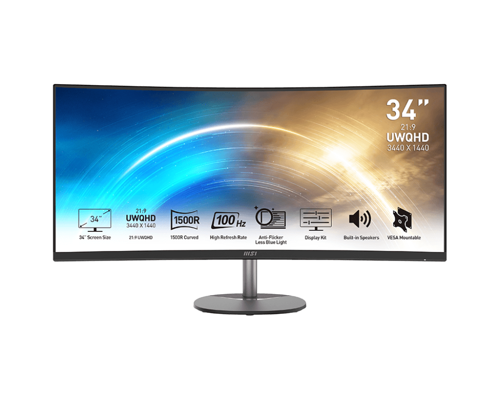 Monitor MSI PRO MP341CQ, 34", UWQHD, 100Hz, i zi