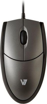 Maus V7 Optical, me kabllo, USB, i zi dhe i argjendtë