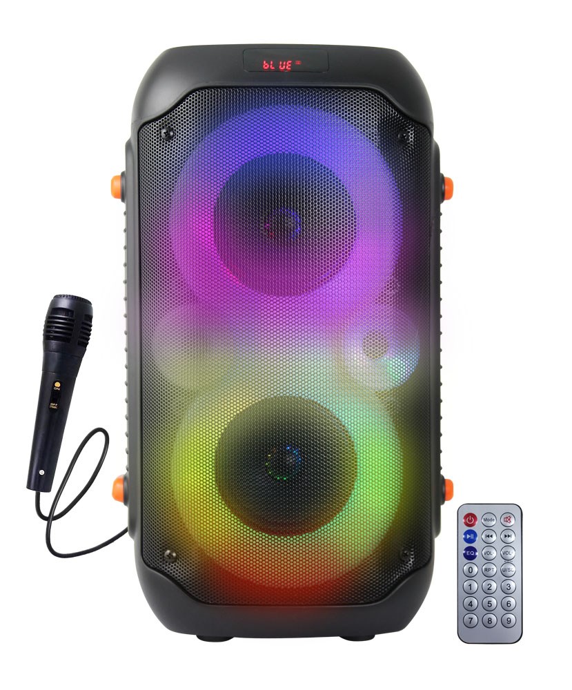 Set altoparlant dhe mikrofon Esperanza EP156, Bluetooth, FM, LED RGB, 20W, të zi