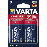 Алкални батерии ВАРТА Лонглајф Макс Повер D, 1.5V, пакување 2 парчиња