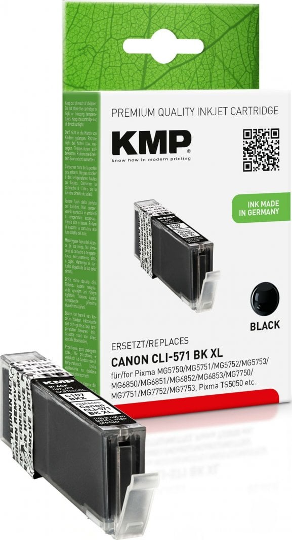Patronë boje KMP për Canon CLI-571, XL, i zi pigment
