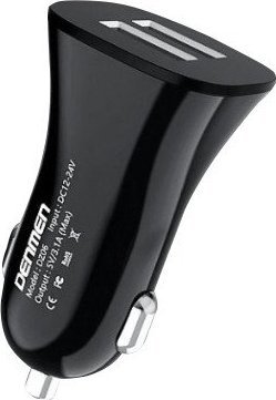Полнач за автомобил Вега Денмен DZ06, 3A, 2xUSB 15W, црн