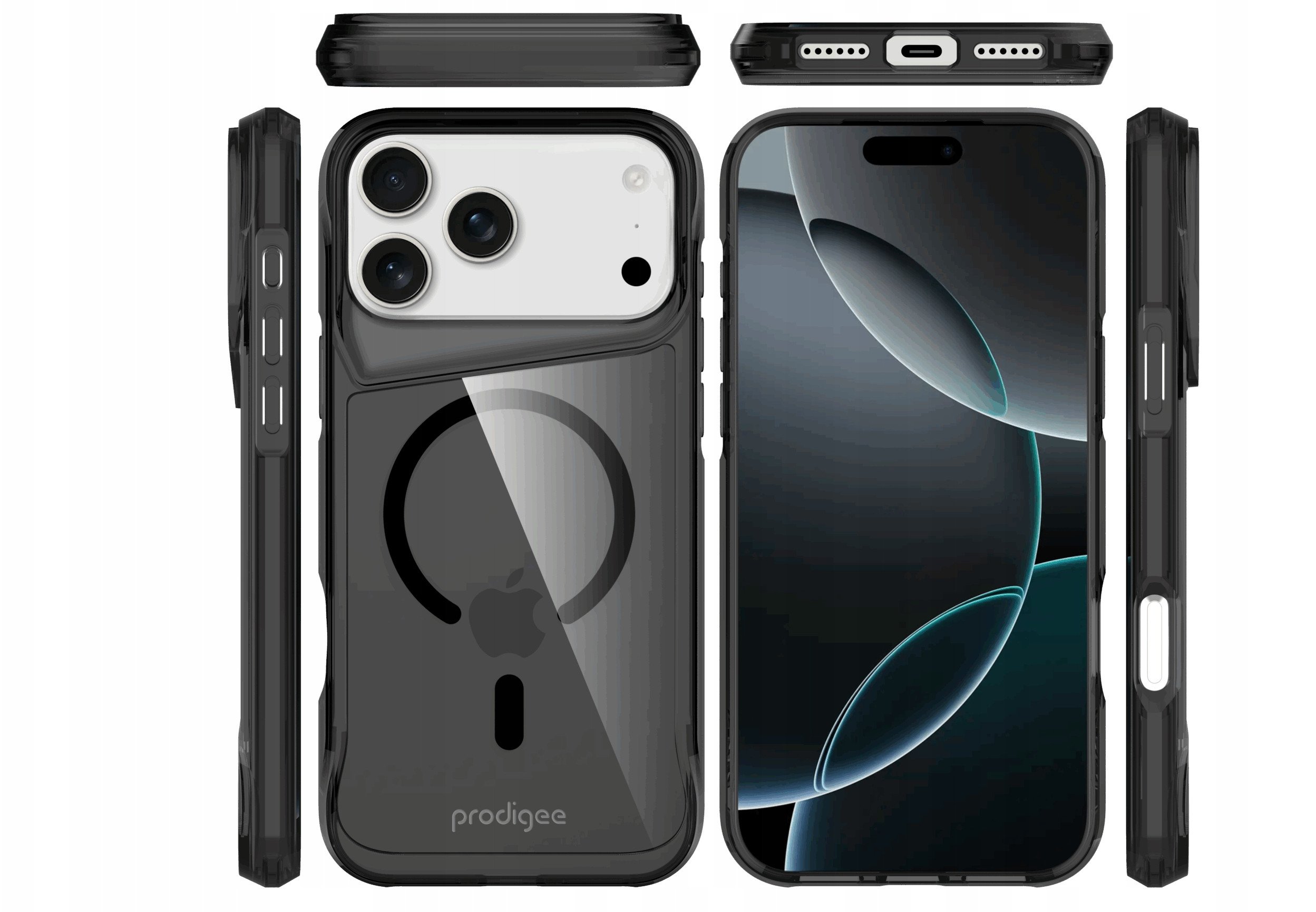 Mbulesë telefoni Super Hero, për iPhone 17 Pro, dy shtresa, rezistente ndaj goditjeve, ngjyrë smoke