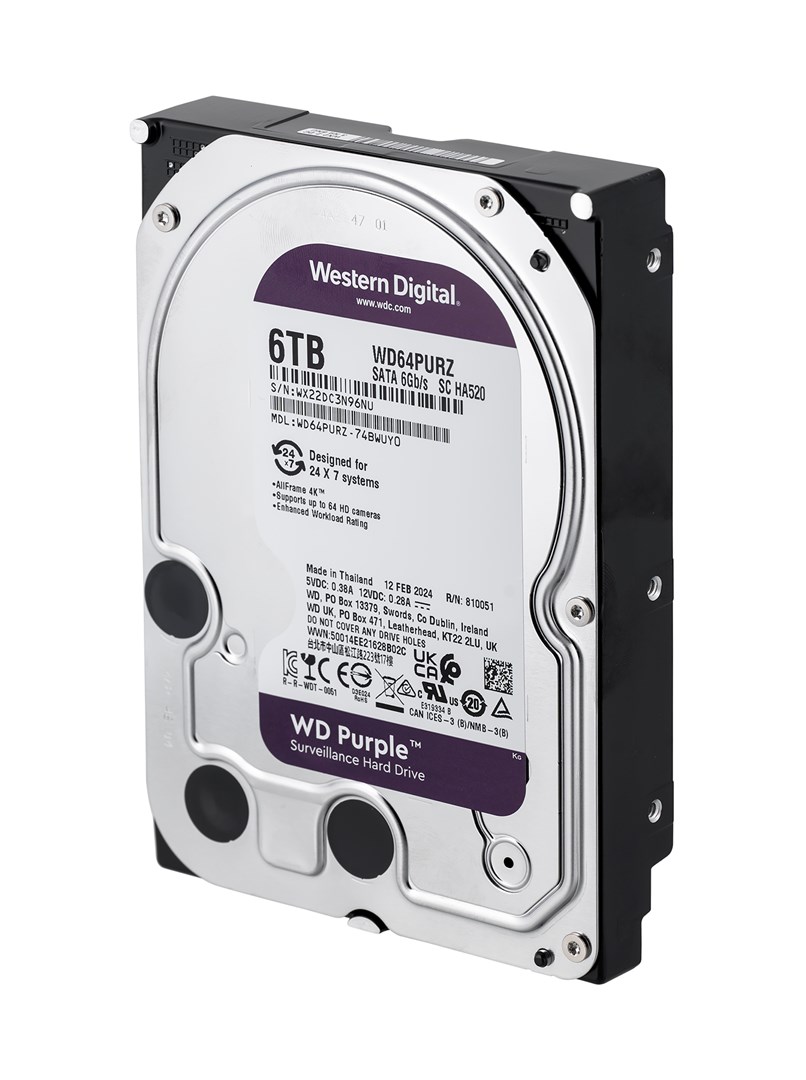 Hard Disk Western Digital WD Purple, 6TB, SATA 6 Gb/s, 3.5"