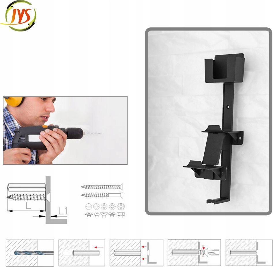 Varëse muri JYS 3në1 për aksesorë për PS5, PS4, Xbox, Nintendo Switch, e zezë