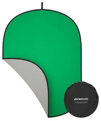 Sfond fotografik Westcott 2 në 1, 5x6.5, dyanshëm gri dhe jeshil