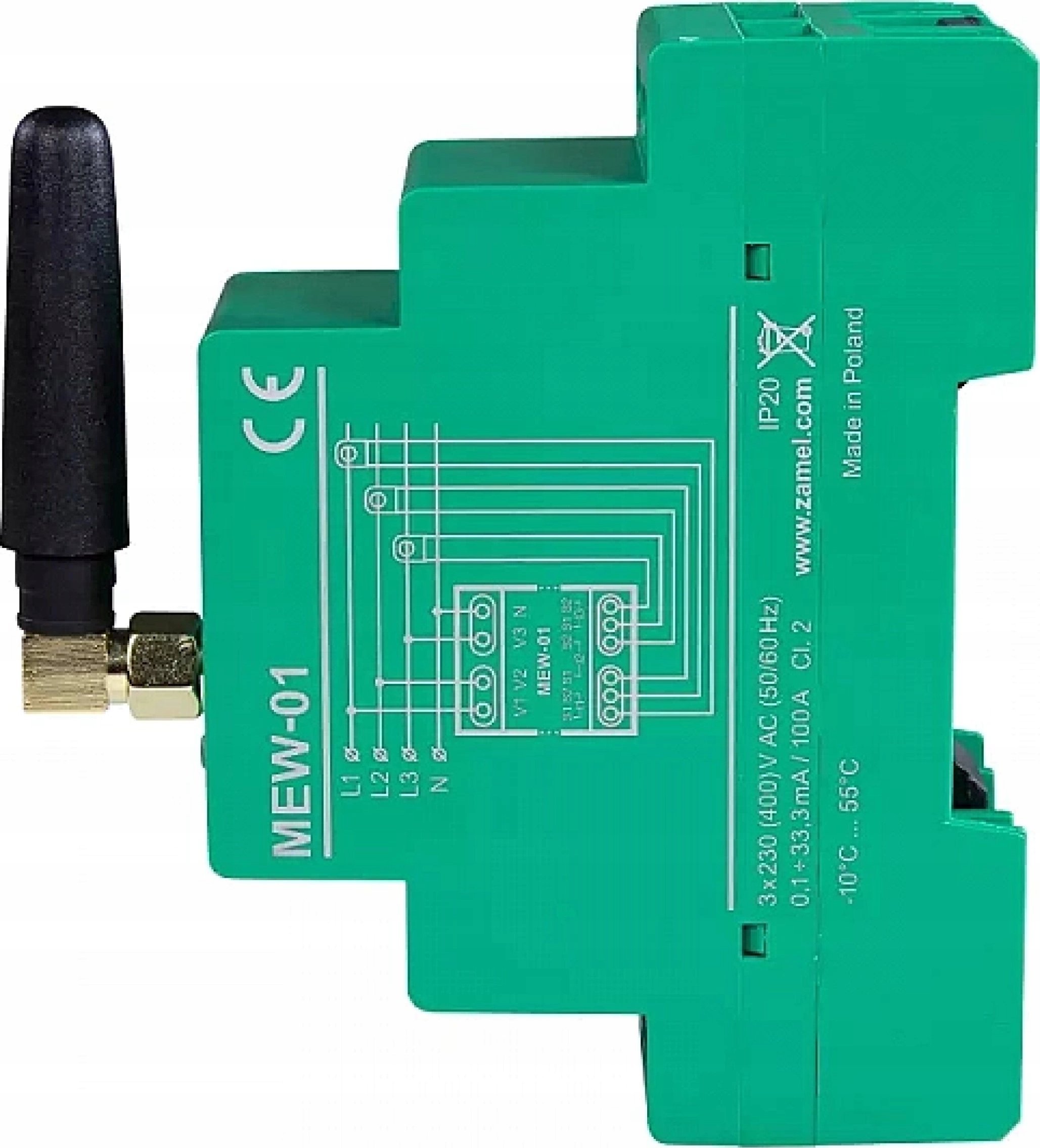 Monitor energjie elektrike Zamel MEW-01 ANT-1F, njëfazësh, Wi-Fi, i bardhë