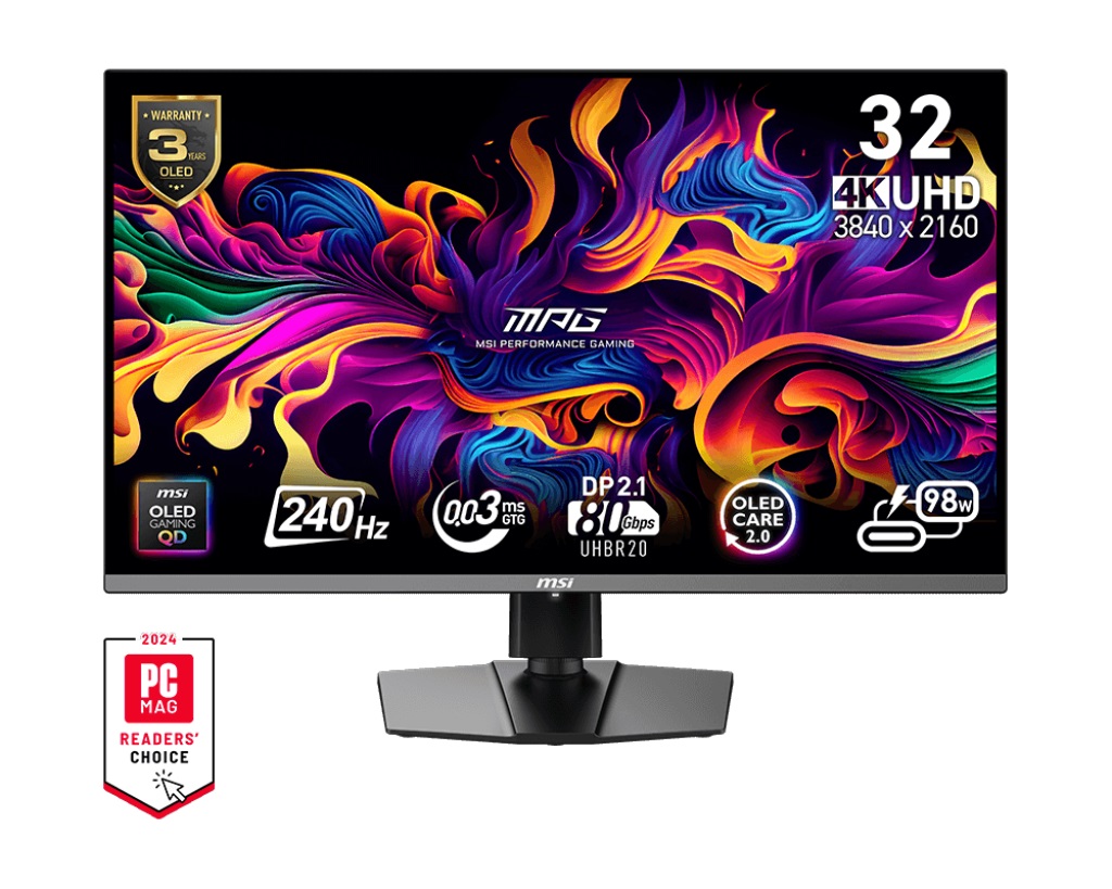 Монитор MSI MPG 322URX QD-OLED, 32\", UHD, 240Hz, црн