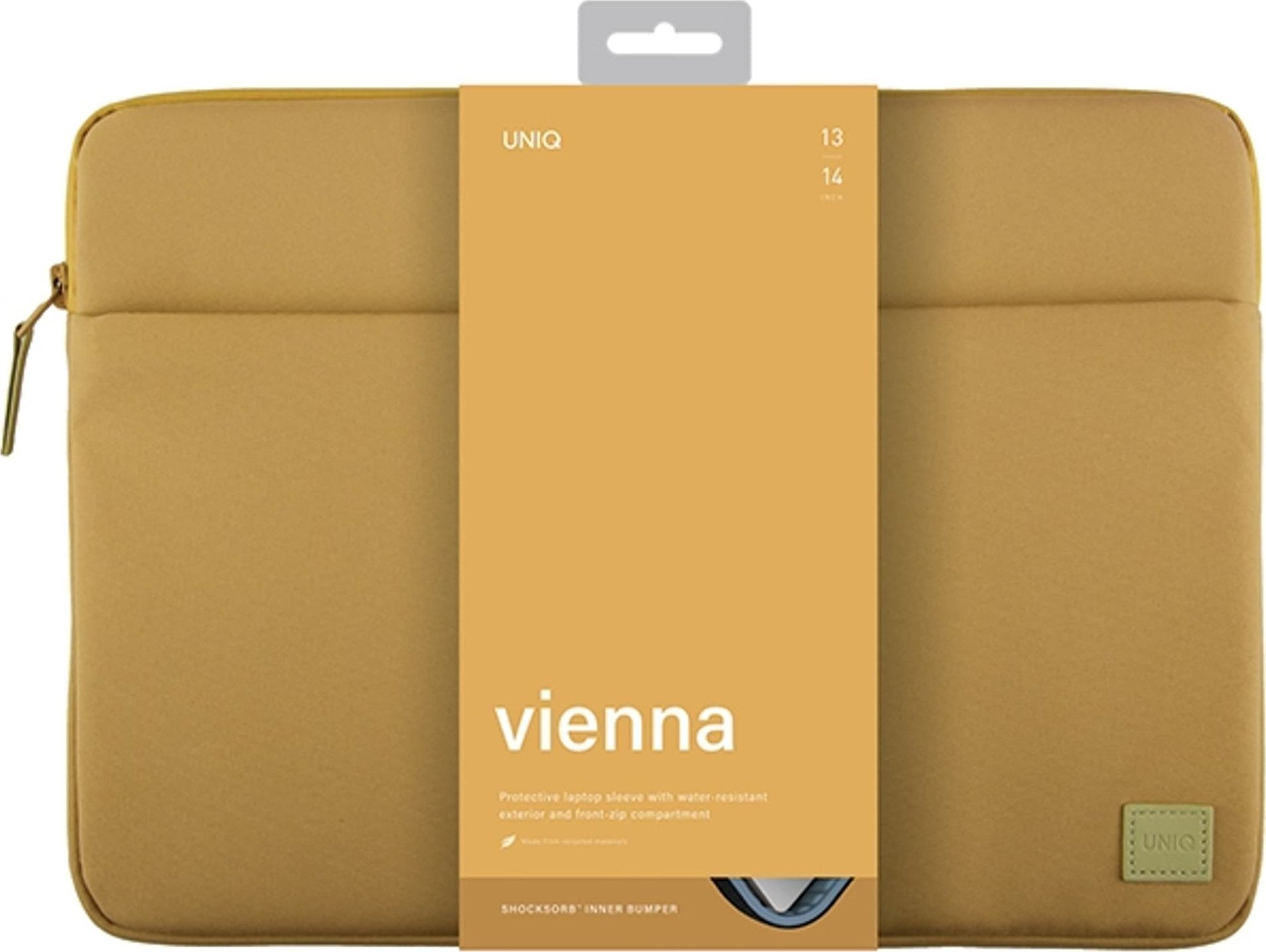 Çantë mbrojtëse laptopi Uniq Vienna, 14", rezistente ndaj ujit, e verdhë