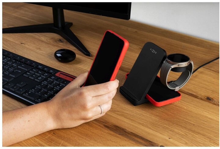 Stacion karikimi FIXED Powerstation për Samsung 15W+5W+2.5W, i zi