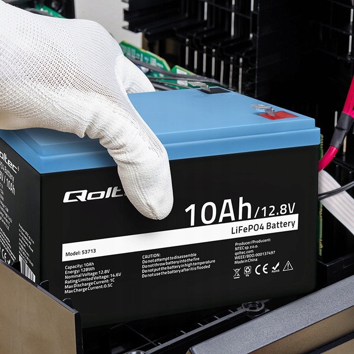 Батерија LiFePO4 Qoltec, 12.8V, 10Ah, 128Wh